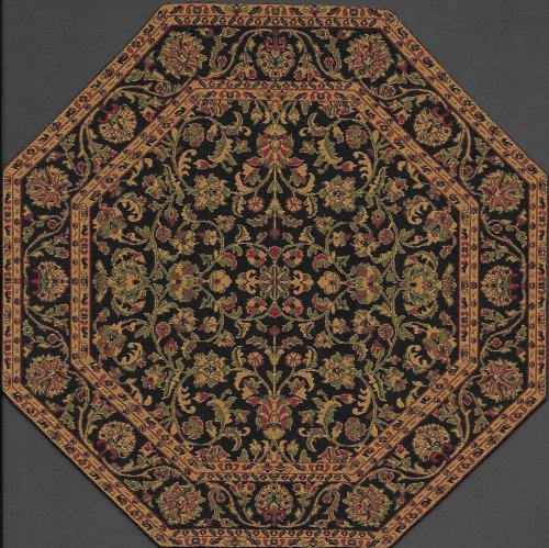 Turkish Octagonal Area Rug Brown Black Fl Mary S Dollhouse Miniature Accessories