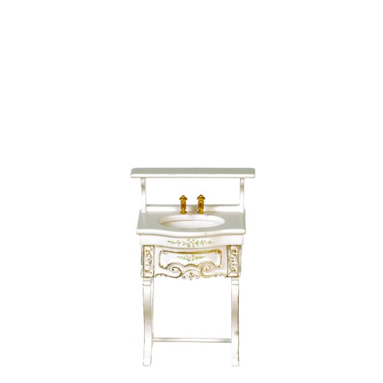 (image for) Late Georgian White Floral Bathroom Sink