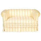 (image for) Cream & Gold Upholstered Loveseat
