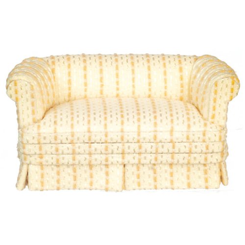 (image for) Cream & Gold Upholstered Loveseat