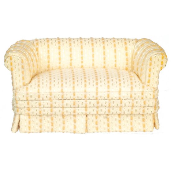 (image for) Cream & Gold Upholstered Loveseat