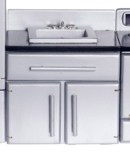 (image for) Silver Sink Unit w/ Black Counter Top