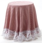 Dusty - Rose Striped w/ White Lace Trim (image for) Dusty - Rose Striped w/ White Lace Trim