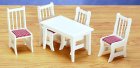 (image for) White Kitchen Table & Chairs w/ Red Seats
