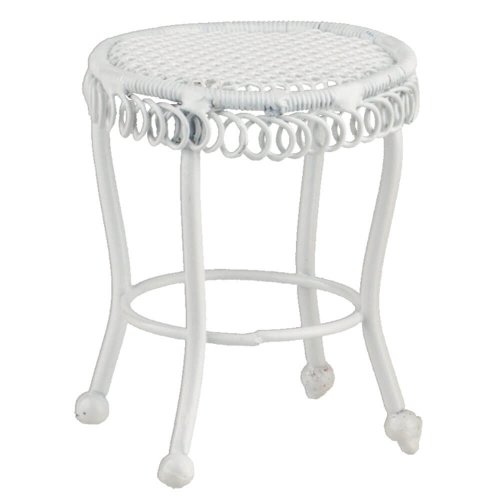 (image for) White Wire Round Side Table