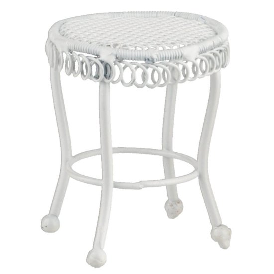 (image for) White Wire Round Side Table