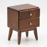(image for) 2 Drawer Minimal Night Stand - Walnut Finished