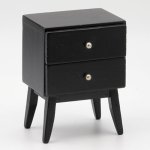 (image for) 2 Drawer Minimal Night Stand - Black Painted