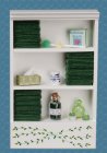 Bathroom Cabinet White & Dark Green w/ Accessories (image for) Bathroom Cabinet White & Dark Green w/ Accessories