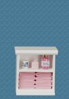 Small Bathroom Cabinet White & Pink w/ Accessories (image for) Small Bathroom Cabinet White & Pink w/ Accessories