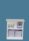Small Bathroom Cabinet White & Lavender w/ Accessories (image for) Small Bathroom Cabinet White & Lavender w/ Accessories