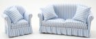 Blue Stripe Gray Sofa & Chair Living Room Set - 2pc (image for) Blue Stripe Gray Sofa & Chair Living Room Set - 2pc