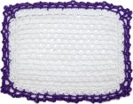 (image for) Hand Crochet Baby Blanket White with Purple