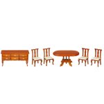 Walnut Dining Room Set - 6pc (image for) Walnut Dining Room Set - 6pc