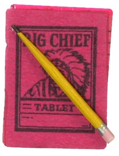 Big Chief Tablet w/ Pencil  Mary's Dollhouse Miniature Accessories