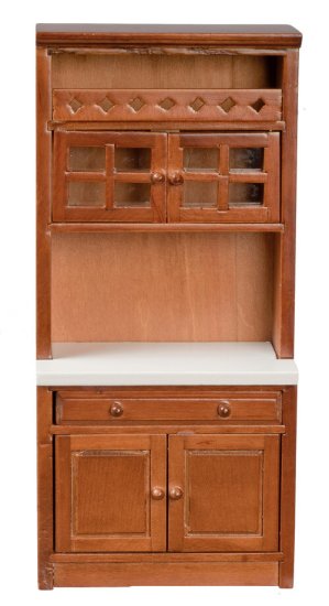 (image for) Kitchen Cabinet w/ White Countertop - Walnut