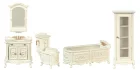 (image for) 1/2in Scale Victorian Bathroom Set - Antique White 5pc
