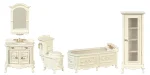 1/2in Scale Victorian Bathroom Set - Antique White 5pc (image for) 1/2in Scale Victorian Bathroom Set - Antique White 5pc