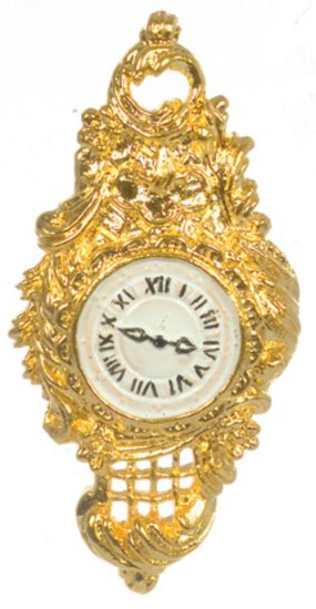 (image for) 24K Gold Plated Miniature Art Deco Wall Clock