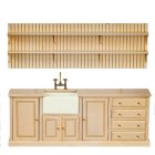 Kitchen Sink w/ Cabinet & Plate Rack - Golden Oak (image for) Kitchen Sink w/ Cabinet & Plate Rack - Golden Oak