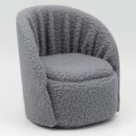 (image for) Posh Gray Sherpa Round Easy Chair