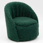 (image for) Posh Forest Green Sherpa Round Easy Chair