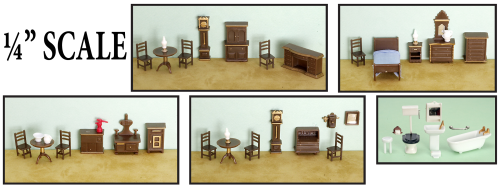 (image for) 1/4in Scale 5 Room Furniture Set
