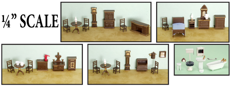 (image for) 1/4in Scale 5 Room Furniture Set