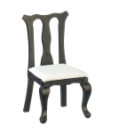 Queen Anne Upholstered Side Chair - Black (image for) Queen Anne Upholstered Side Chair - Black