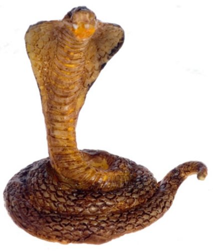 13 Inch Animal Figure Coiled King Cobra Snake Collectible Display