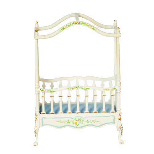 (image for) 1/2in Scale Canopy Baby Crib - White