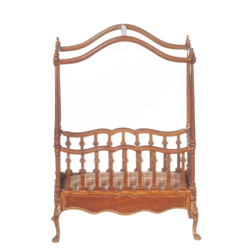 (image for) 1/2in Scale Canopy Baby Crib - Walnut