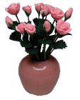 (image for) Ceramic Vase / 12 Pink Roses (Flowers are Loose)