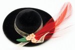 (image for) Black Womens Fancy Hat w/ Feather