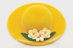 (image for) Yellow Womens Sunday Hat w/ Flowers