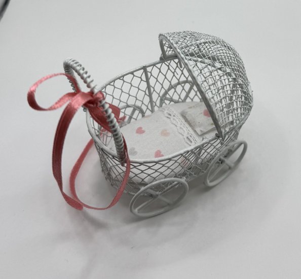 (image for) Baby Stroller-White/Heart Fabric