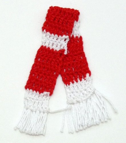 (image for) Handknitted Scarf Red with White