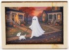 (image for) Ghost Walking a Dog - Framed Picture