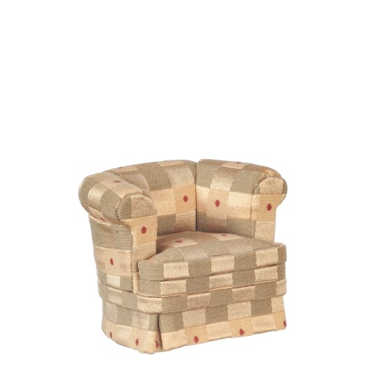(image for) Classic Armchair Olive Gold Upholstery