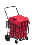 Black Metal Shopping Beach Travel Cart w/ Bag (image for) Black Metal Shopping Beach Travel Cart w/ Bag