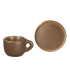 (image for) Earthy Brown Coffee or Tea Mug w/ Saucer