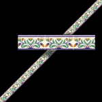 (image for) 1/2in Scale Faux Floral Tile Wallpaper Border Sheet