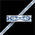 (image for) 1/2in Scale Elegant Blue Marble Wallpaper Border Sheet