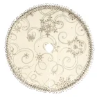 (image for) Elegant Silver Tree Skirt w/ Loop Lace Trim