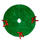 (image for) Traditional Green Tree Skirt w/ Red Satin Bows
