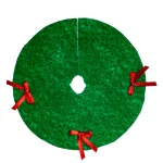 (image for) Traditional Green Tree Skirt w/ Red Satin Bows