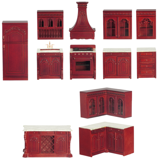 (image for) 12pc Deluxe Kitchen in Mahogany