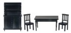 (image for) Benson Dining Room Set - Black - 4pc