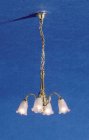4 Down Arm Frosted Tulip Shade Chandelier 12v (image for) 4 Down Arm Frosted Tulip Shade Chandelier 12v