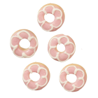 Flower Donut Pink and White 5pc (image for) Flower Donut Pink and White 5pc